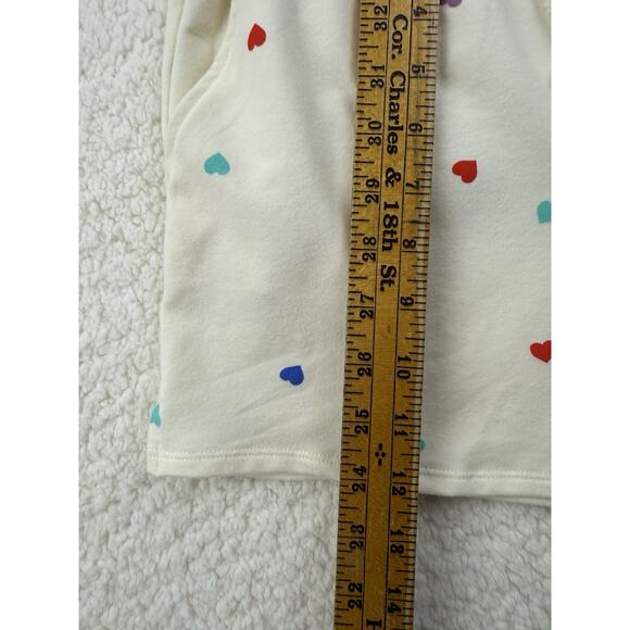 WildFox Hearts Print Short Lounge Set Women Small Longsleeve Sweatshirt Oatmeal - Picture 14 of 16